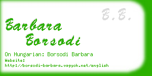 barbara borsodi business card